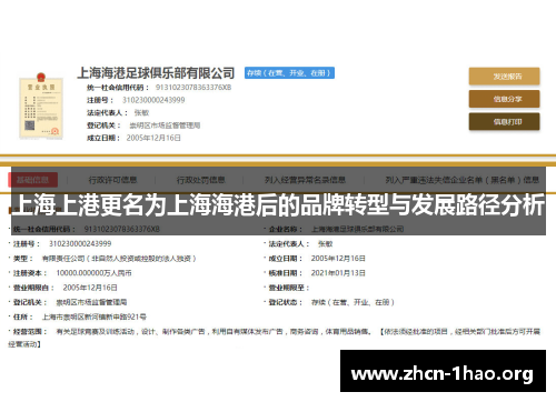 上海上港更名为上海海港后的品牌转型与发展路径分析